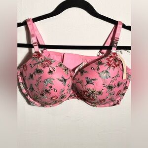Victoria Secrets Dream Angel Push Up Floral Pink Bra 38DD NWT